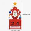 Christmas Wooden Countdown Calendar Blocks with Snowman, Santa & Reindeer Figurines – Festive Home Holiday Decoration