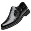 New hollow leather shoes men's genuine leather sandals men's summer breathable hole shoes non-slip leather shoes