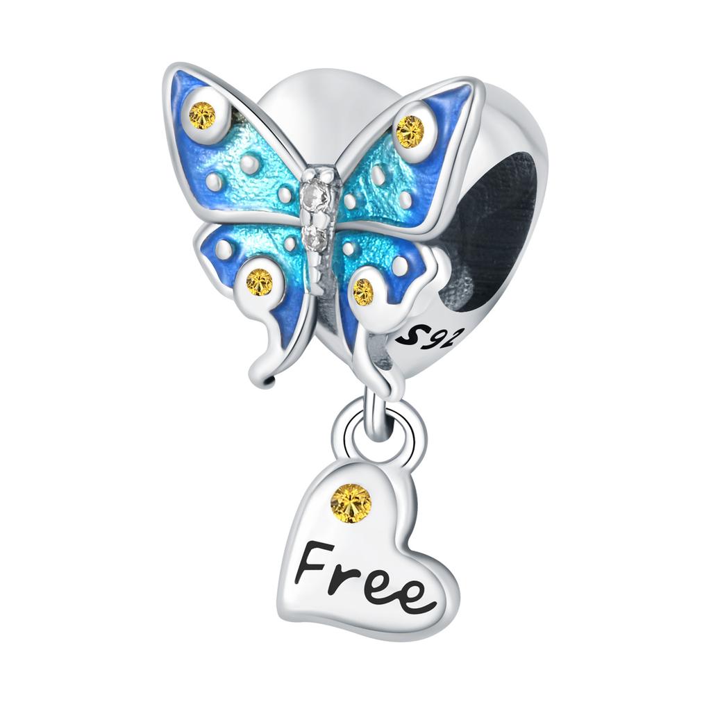 Genuine Copper Metal Beautiful Butterflies Bees Insects Charm Bead Components Pendant Bead Component Compatible With Bracelet High Quality Fine
