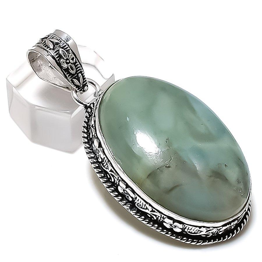 Aquamarine Gemstone Handmade 925 Sterling Silver Gift Jewelry Pendant 2.21" P8J60