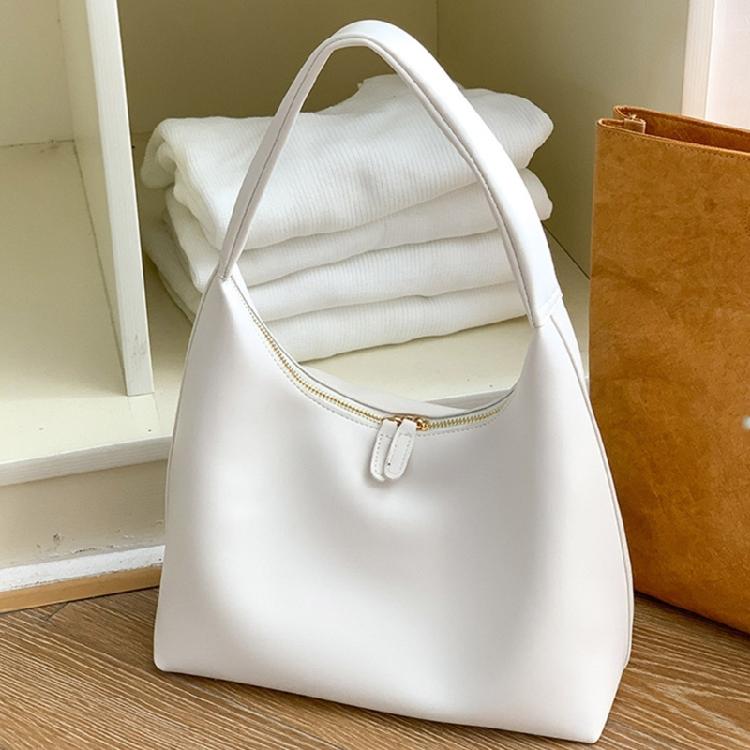 Shoulder Bag for Women Retro Pu Leather Clutch Purses Simple Hoboes Handbag with Zipper Closure Evening Underarm Purse
