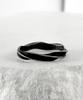 Blessed Bullet Ss-Twist Wave Ring_Black Silver