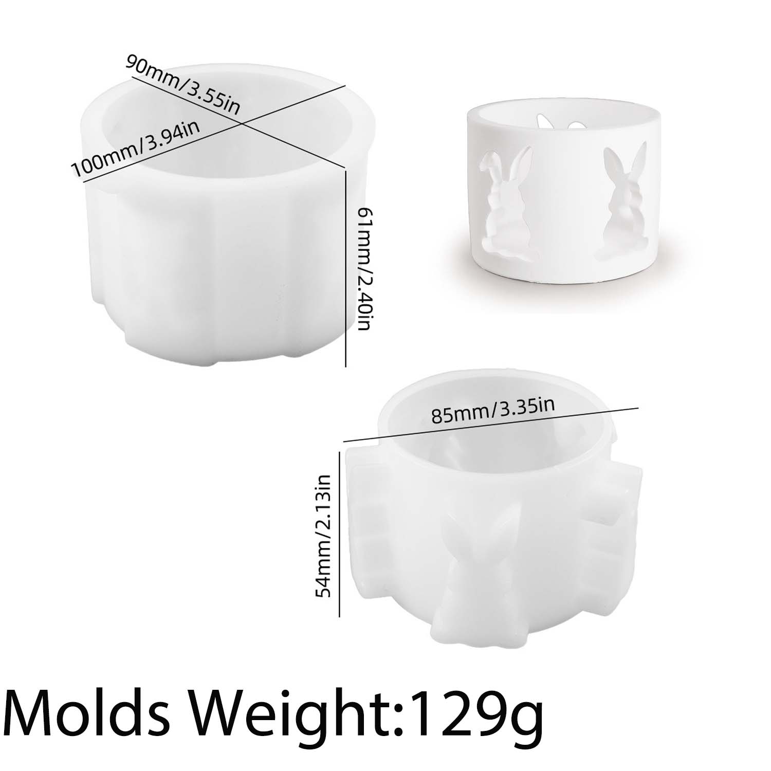 

Easter Hollow Bunny Candle Holder Silicone Mold DIY Rabbit TeaLight Candlestick Making Supplies Plaster Concrete Craft Molds