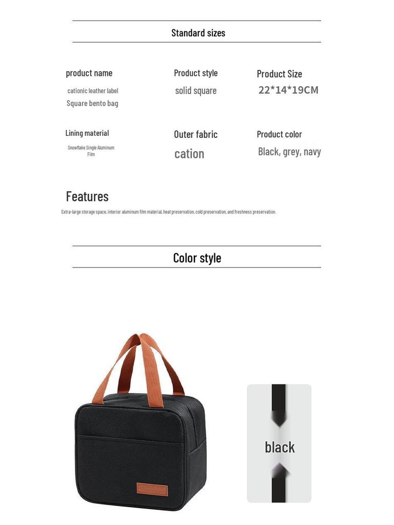 Southeast Asia Hot-Selling Insulated Bento Bag - Ionic, Water-Repellent Oxford Cloth