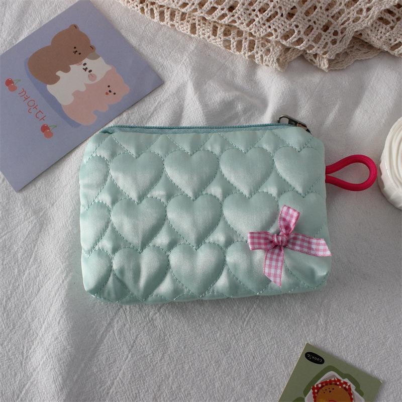 Cute Bow Coins Wallet Zipper Coin Purse Headphone Lipstick Case Mini Cosmetic Bag Portable Key Card Bag Kids Cute Purse Wallets