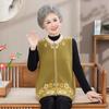 Grandma's Autumn/Winter Stylish Short Zipper Vest for Middle-Aged & Elderly Women - Elegant Knit Cardigan Top