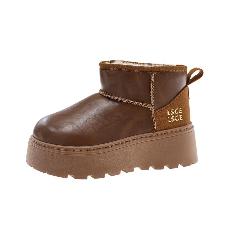 Thick-soled non-slip snow boots women's 2025 new winter velvet thickened warm Martin boots Northeast cotton shoes short boots