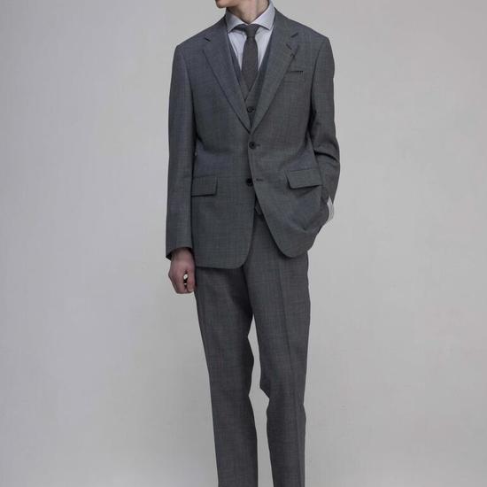 Giosong Giosignature Single Notched Suit Grey Check ZF3SU355GY