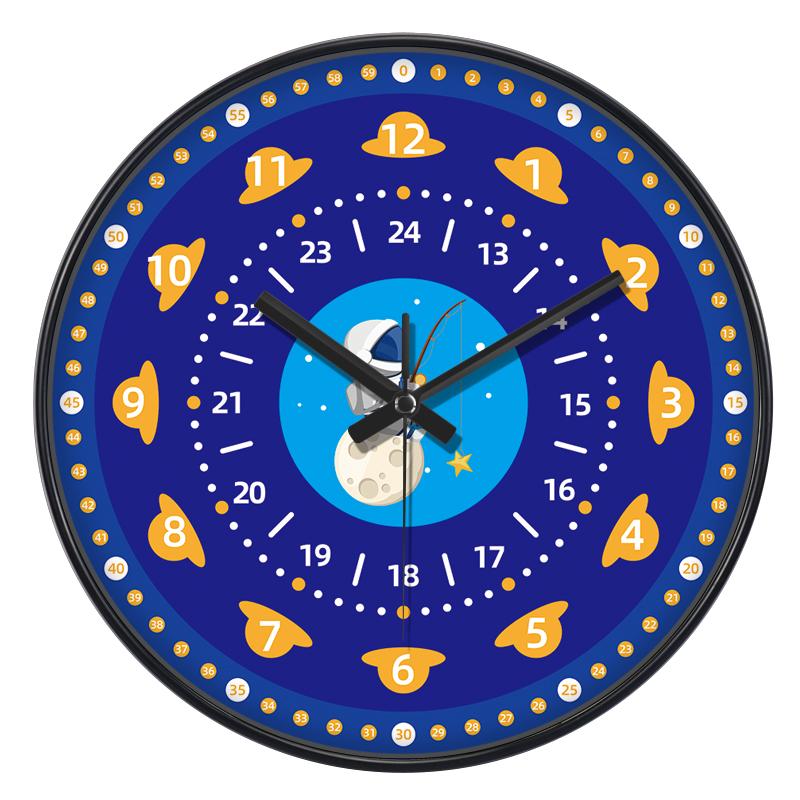 New Early Education Wall Clock For Living Room Home Bedroom Children's Room Non Ticking Silent Non Ticking Wall Hanging Clock