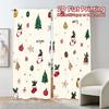 2pcs,Curtains Christmas Ornaments Trees Holly Jingles Popular Print Curtains Versatile Durable Polyester Curtains Versatile All