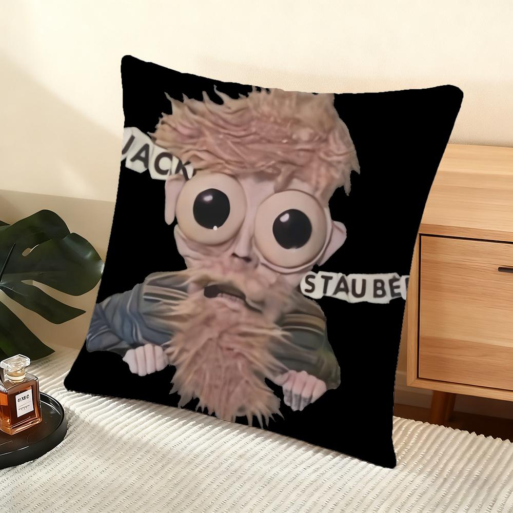 J-Jack Stauber Cushion Cover Soft Short Plush Pillow Cover Smooth Cozy Texture Aesthetic Cushion Case Home Decor
