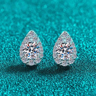D-Farbe 1cttw Funkelnde Moissanit-Ohrstecker für Frauen, Verlobung, Geburtstagsgeschenk, Schmuck, 100 % 925er Sterlingsilber