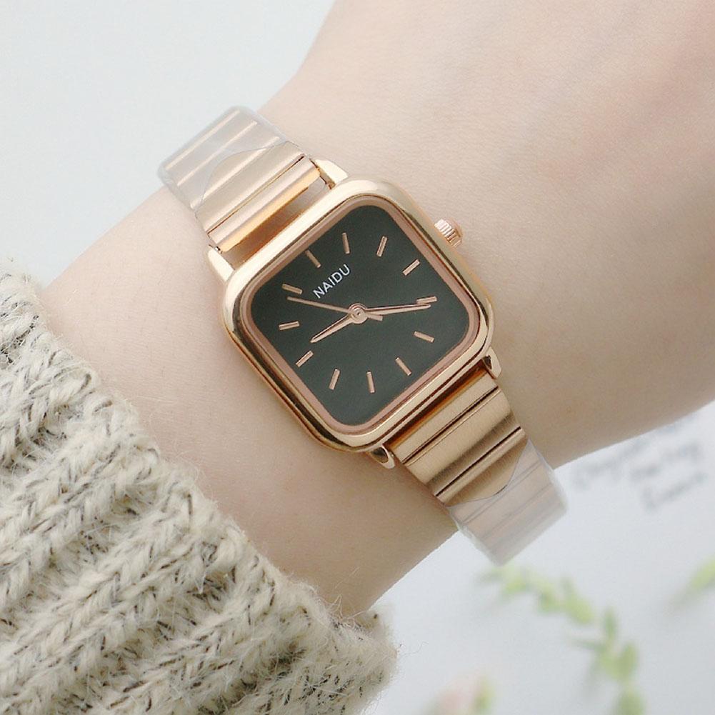 Women's Simple Square Dial College Style Wrist Watch For Birthday Gifts