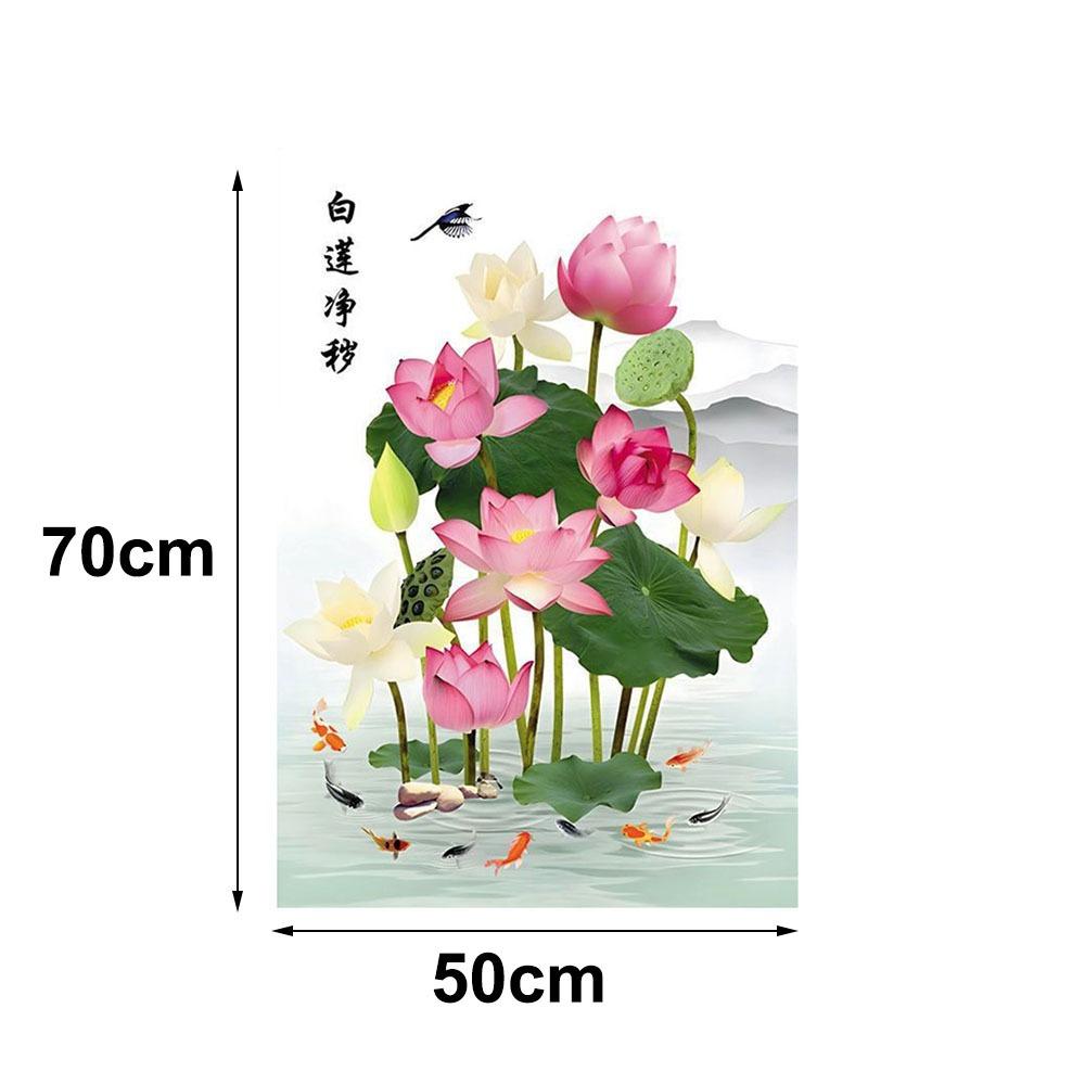 Large Lotus Wall Sticker Anti-static Glass Door Sticker New Decorative Sticker Bedroom