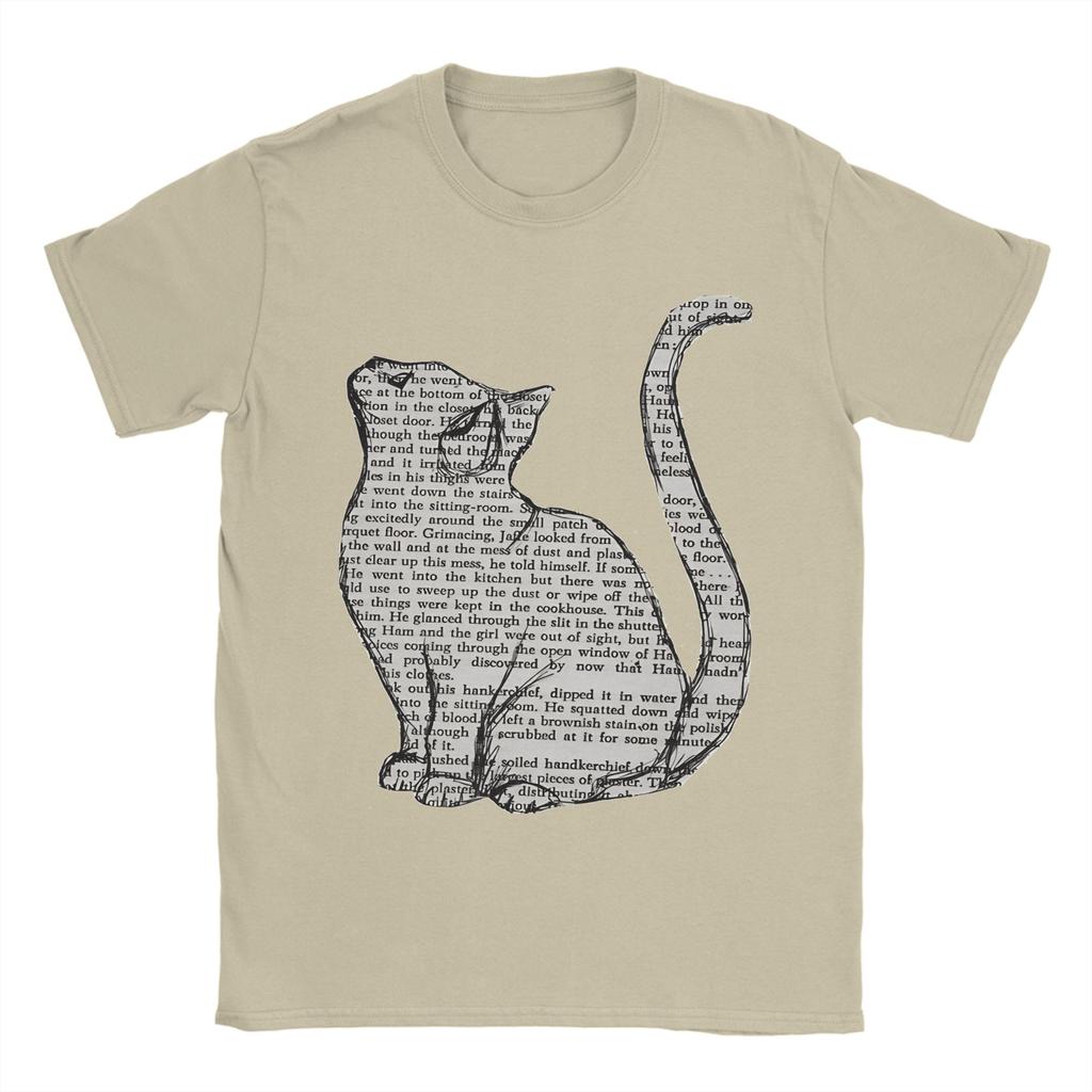 books and cats and books and cats T Shirt Beach Trendy Cool T Shirts Unisexs Cotton Crewneck Clothes Short Sleeve YK Retro Tops