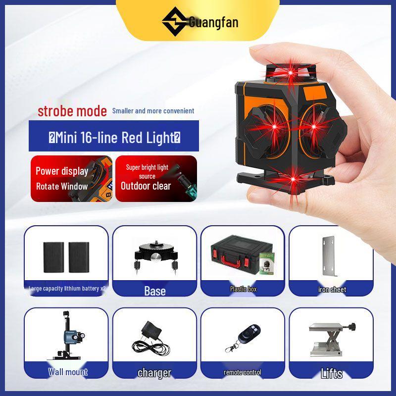Mini High Precision Laser Level with 12 Red Light Lines and Automatic Wall Alignment