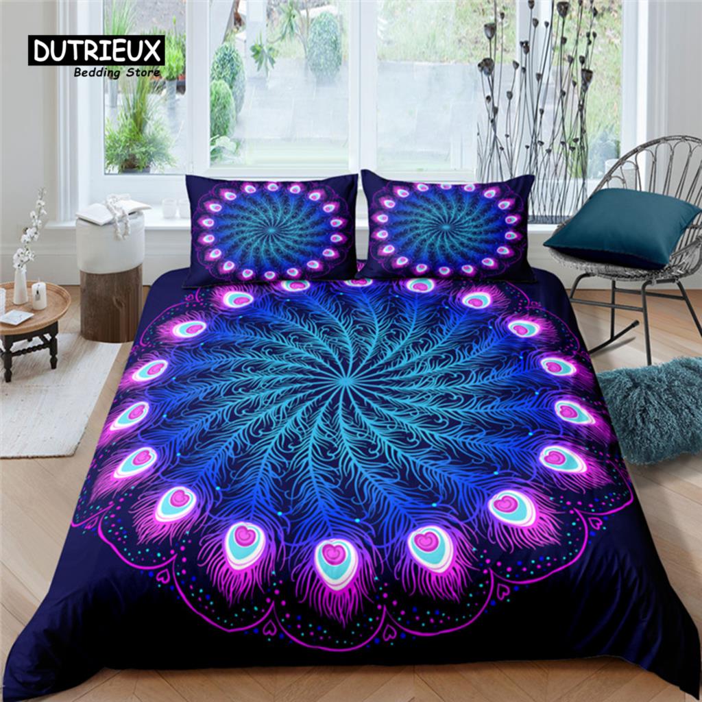Comforter Home Living Luxury 3D Peacock Bedding Set Comfortable Kids Bedding Set Queen And King Eu/Us/Au/Uk Size
