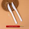 Disposable Biodegradable PLA Cutlery Set: Knife, Fork, Spoon with Long Handle and Thick Design