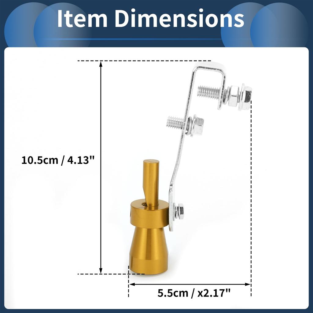 INFINAUTO Turbo Sound Exhaust Muffler Pipe Whistle Rear Tail Pipe S Carbide Chrome Manufacturer Aluminum Gold Tone 1 Set