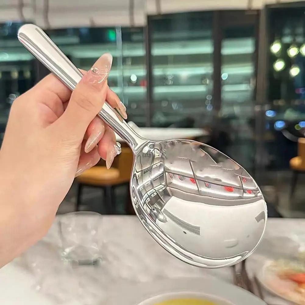 304 Stainless Steel Ladles For Serving Soup Rice Serving Spoon Drain Hole Heat Insulated Handle Kitchen Utensils For Daily Use