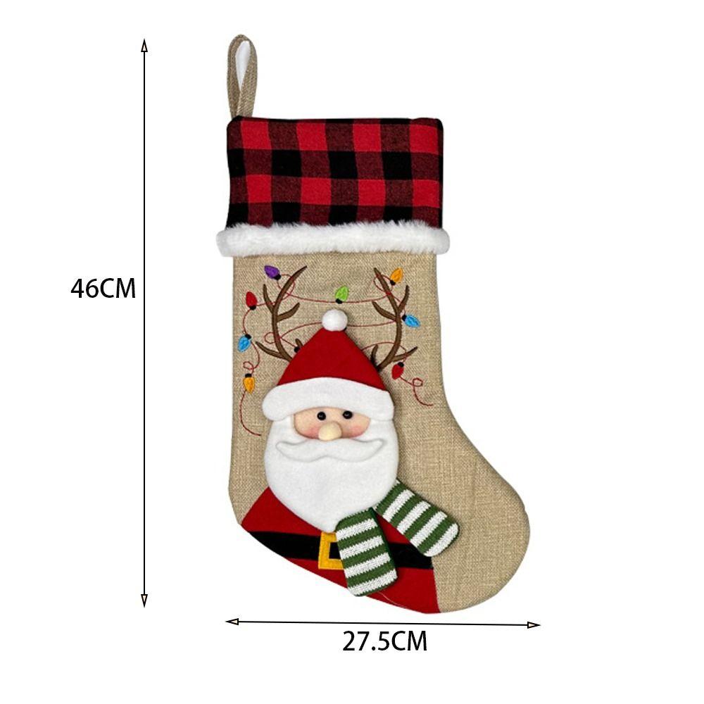 Gifts Elk Bear Christmas Socks Snowman Cartoon New Year Socks Gift Bags for Fireplace
