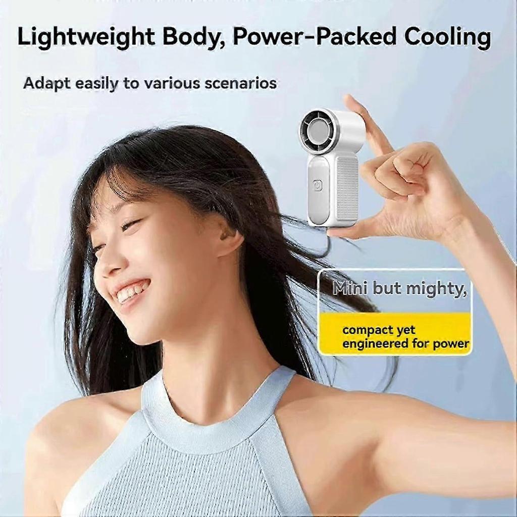 Mini Portable Handheld Fan, Adjustable Turbo Powerful Cooling Fan with LED Digital Display, 3000mAh Battery Rechargeable Personal Cooler for Women