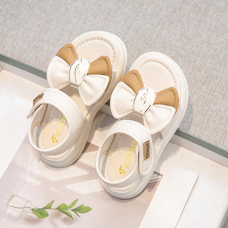 2025 Summer New Fashion Girl Comfortable Princess Write Girl Casual Bow Sandals Letter Beach Shoes