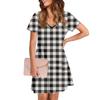 Women's Casual And Fashionable V-neck Short Sleeve Printing Mid Length Dress