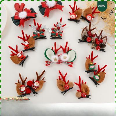 Christmas Antler Hair Clips New Year Hair Clips Elk Antler Duckmouth Hair Clips Cute and Sweet Headwear