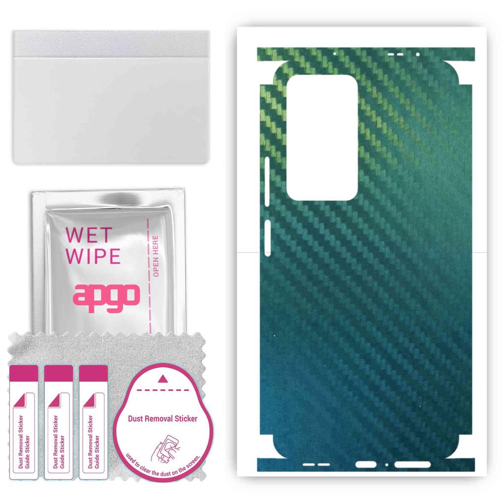 apgo Protective Skin Sticker for the back+sides compatible with Xiaomi Poco F4, Full Wrap Film, Foil, Vinyl - Pattern Carbon Chameleon CAKA1