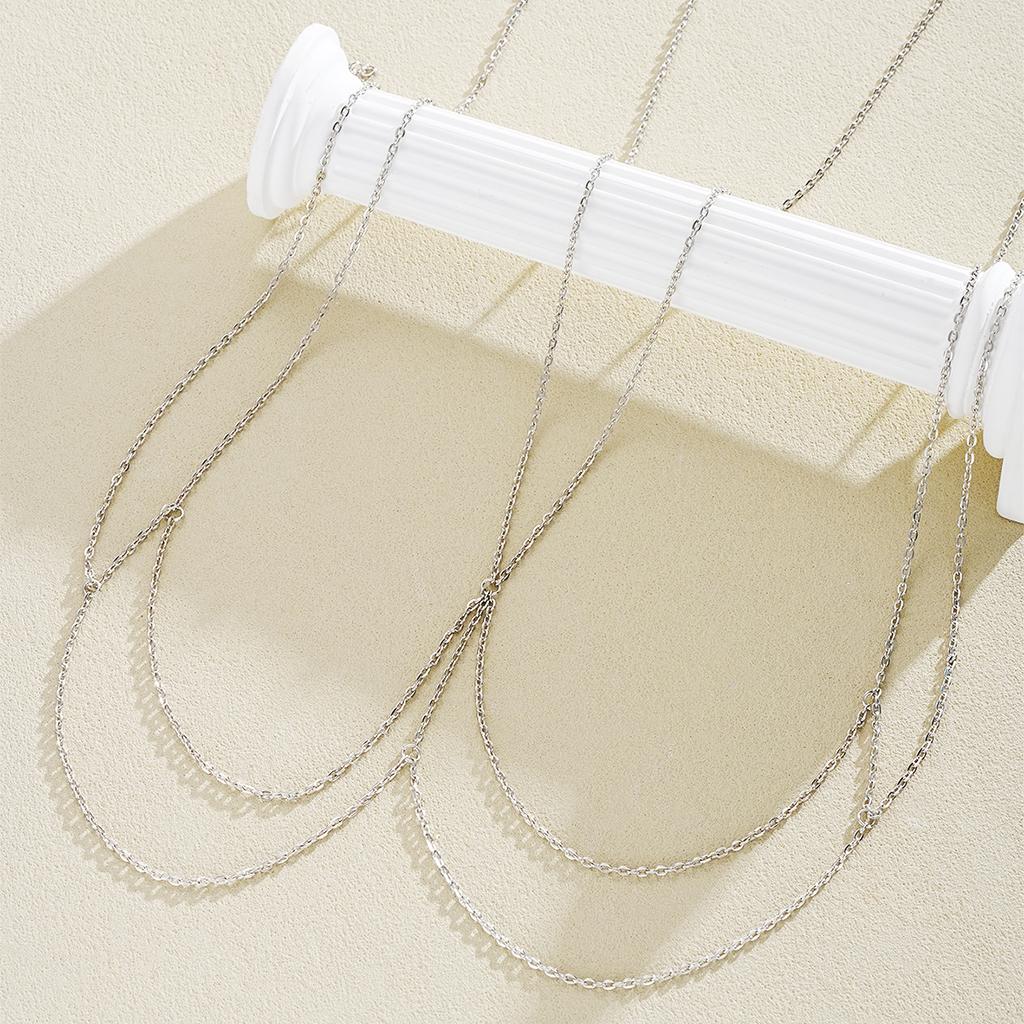 New Sexy Chest Chain Bikin Body Chain for Women Simple Silver Color Summer Harness Decoration Jewelry Beach Party Accessories