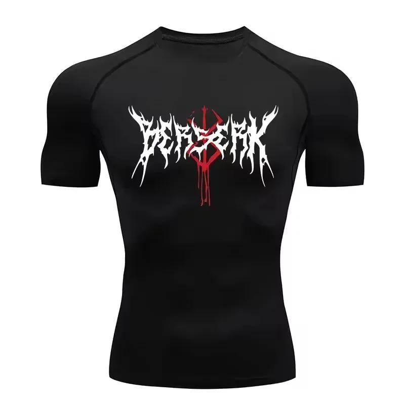 

Men Casual Fitness Gym Compression T-shirts Short Sleeve Quick Dry Workout Top Sport Breathable Elastic Tee Baselayer Sweat-Resistant XXXL