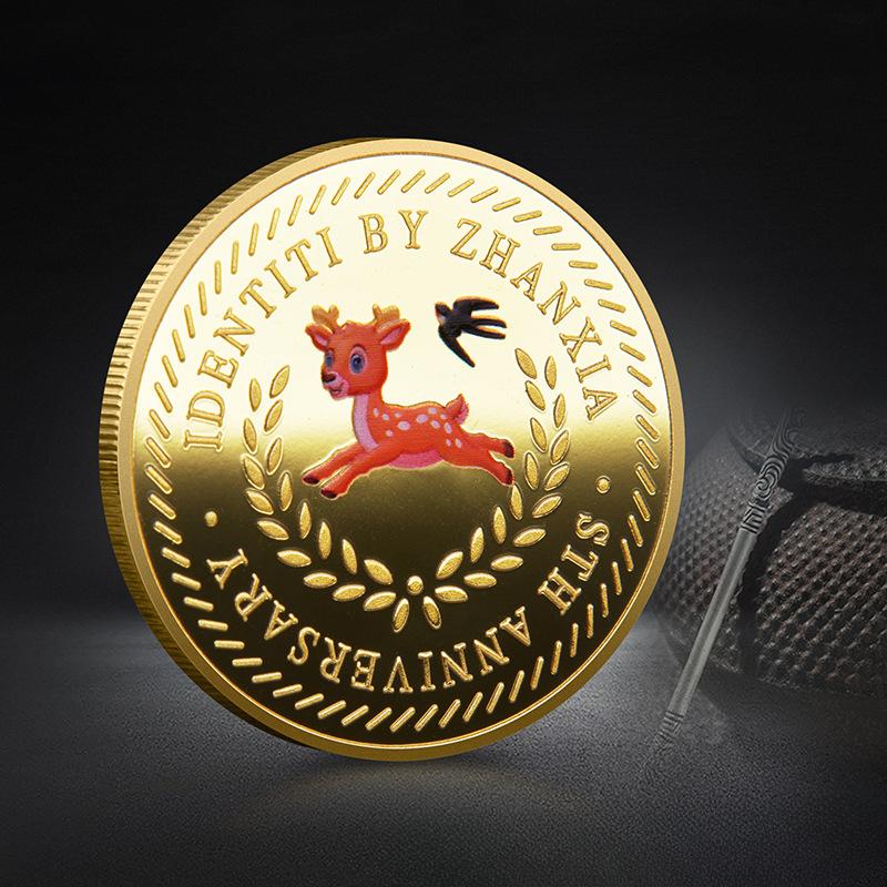 Kinderzähne Ersatz Gedenkspielzeug Zähne Fee Gedenkmünze Goldmünze Farbige Gemäldesammlung Kunsthandwerk Kindergeburtstagsgeschenk