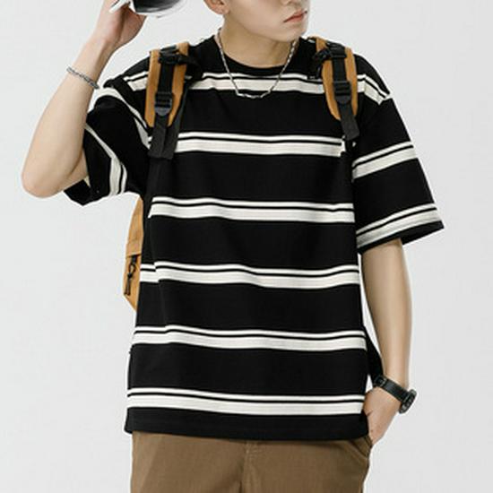 Men's Loose Fit Minimalist Crew Neck Solid T-Shirt, Summer Short Sleeve