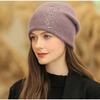 Women Winter Hat Decorate Beanie Hat Rabbit Fur Blend Winter Dandy Cap Female Casual Streetwear Knitted Hat 2025