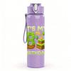 1PC Its My 8th Birthday Text Art Print 750ml Color Plastic Sports Water Bottle Leakproof Flip Straw Lid Suitable for Sports Office Home Use