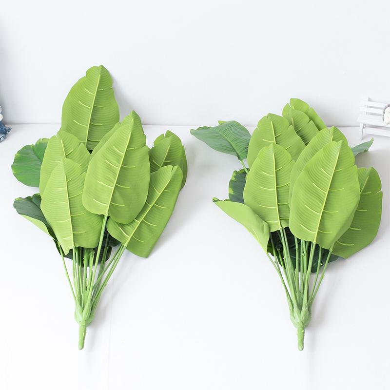 82cm Artificial Plant Banana Leaf Bunch Decoration Home Living Room Wedding Hotel Corridor Green Plant Garden Decor Fake Plant