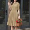 ZANZEA Women Casual Round Neck Summer Short Sleeve Pleated Dress