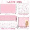 2Pcs A Sweet Little Girl is on Her Way Tablecloths,Pink Bow Baby Shower Decorations Coquette Bow Plastic Table Cover Pink Bow Birthday Party
