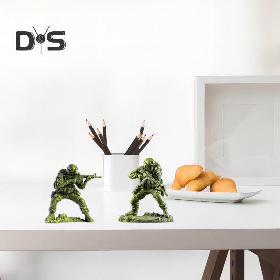 Elite Kampfsoldat Figur Grün Militärmänner Statue Sammlerstück Mini Soldatenstatue für Desktop-Dekor Militärbegeisterte Geschenk