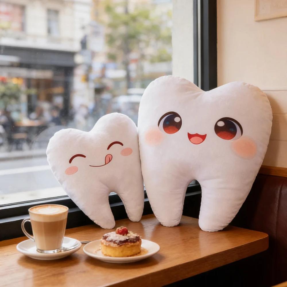 TreasuringU New Tooth Fairy Plush Toys Cartoon Tooth Stuffed Dolls White Teeth Stuffed Soft Pillow Birthday Gifts
