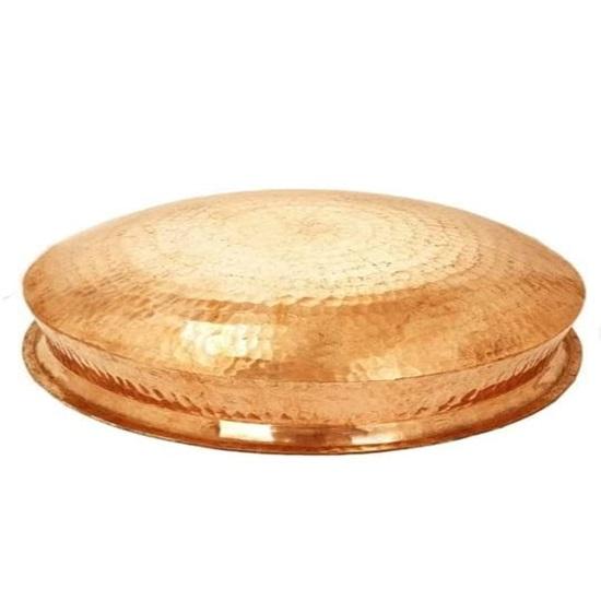 Pure Copper Lagan Handi Chaffing Dish Pan with Tin Lining, Cookware and Serve Ware, 4 Litres, Copper Gauge Lagan for Cooking Copper Biryani Handi