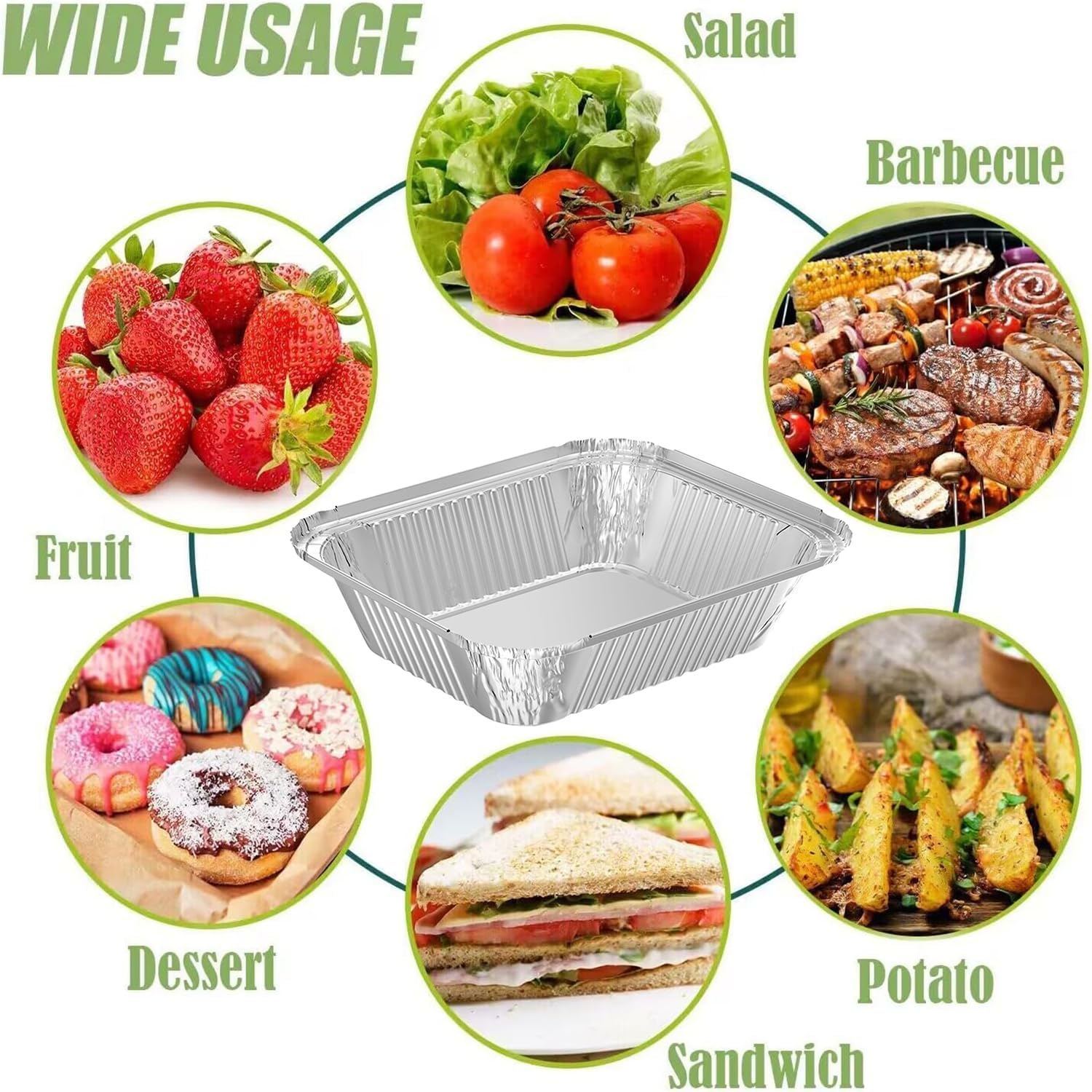 

150 PACK Disposable Tin Foil Pans with Lids Aluminum Pans To Go Containers for Cooking, Baking, Catering United States