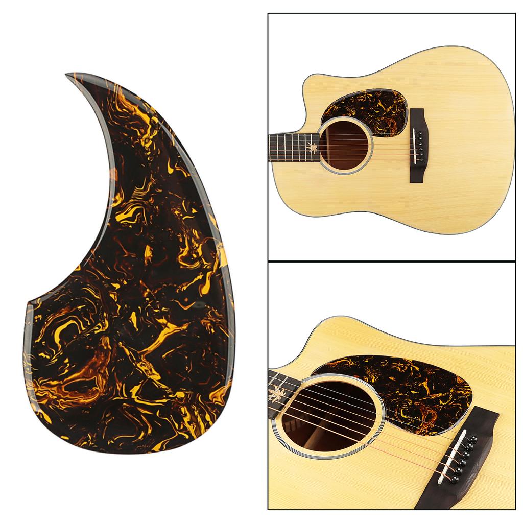 PVC Guitar Self Stick Pickguard Yellow Paste Pattern Anti-Scratch Guard Plate Replacement Acoustic Guitar Scratch Plate