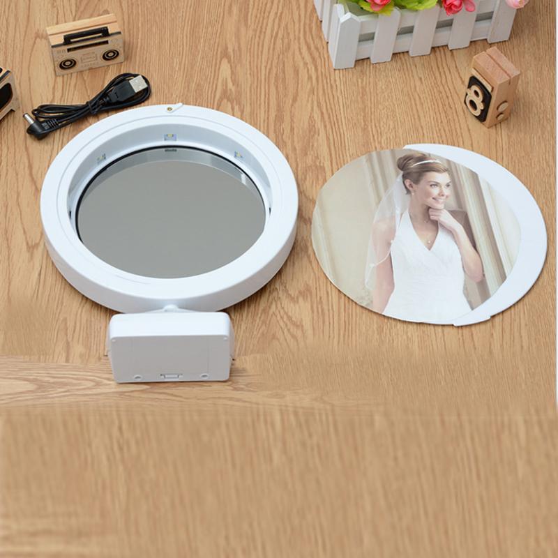 Creative  7 Inch Multi  function LED Light  Photo Frame  With Mirror  Wedding Picture holder Art Home Decor