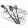 Gold Portable Dinnerware Set Unique Design Travel Reusable Camping Silverware Cutlery Tableware Set With 215/12/6 Straight Straw