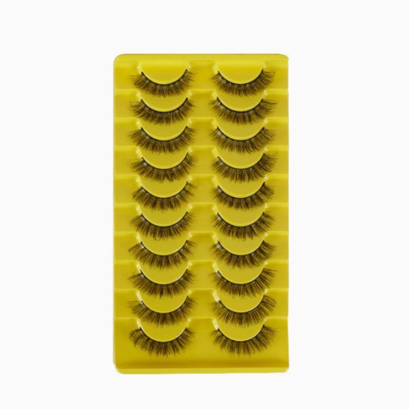 10 Pairs Eye Eyelashes 5D Fluffy Soft Natural Look False Eyelashes Thick Faux Mink Lashes Cat Eye Lashes Eyelashes Extensions