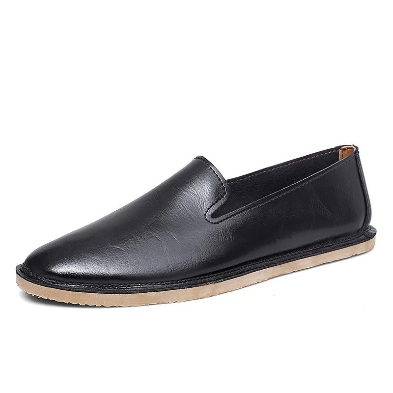 2025 Spring Autumn New Flat Comfort Loafers Fashion Brand Men's Leather Casual Shoes Versatile Men's Park Walking Shoes