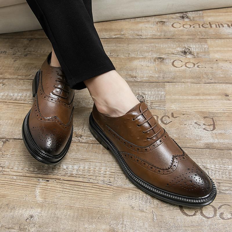 Fashion Men Oxfords Brogue Shoes Classics Men's Formal Shoes Casual Business Flats Dress Party Wedding Footwear Zapatillas Para Hombre