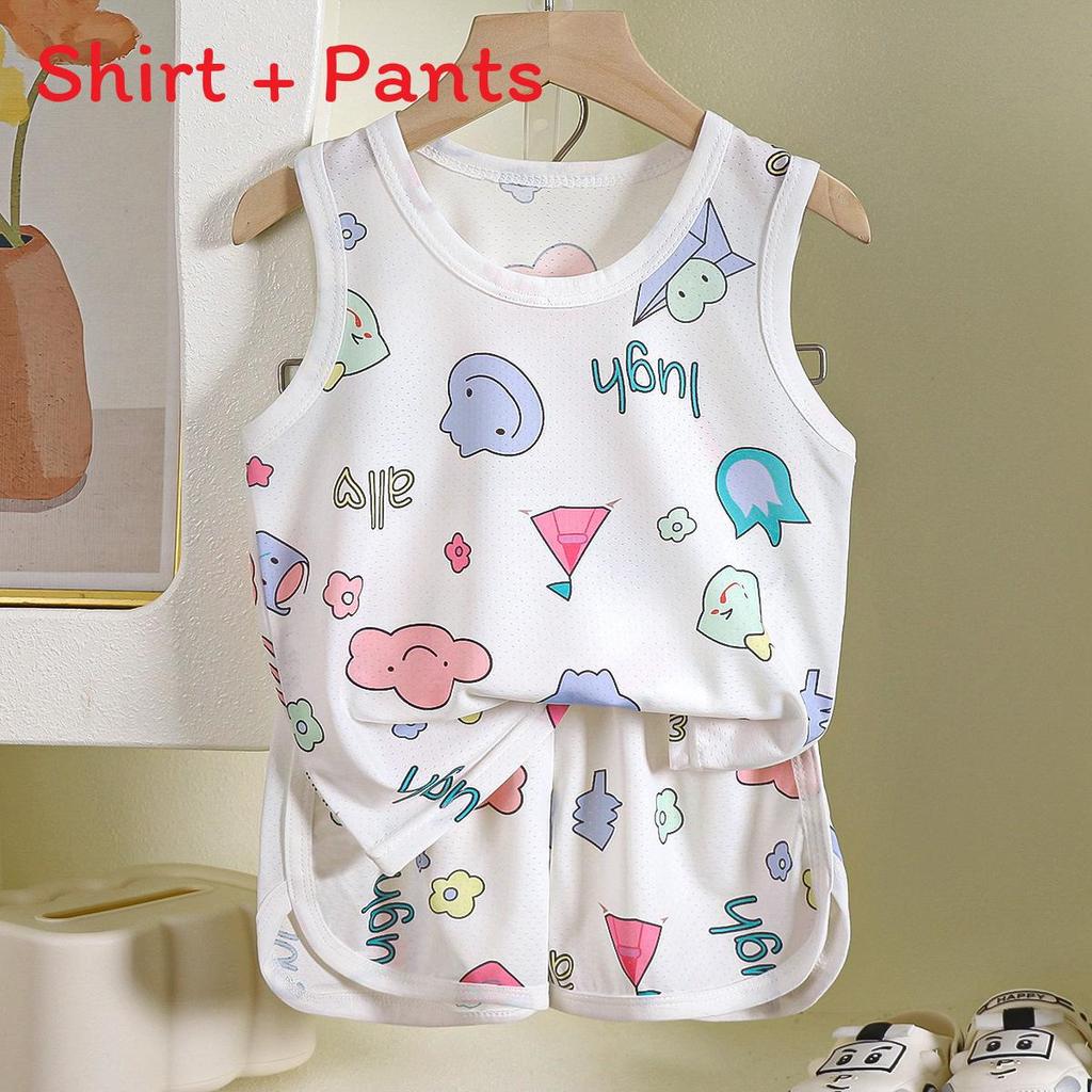 Childrens Summer Tank Top Shorts Set With Breathable Polyester Fabric For Active Kids